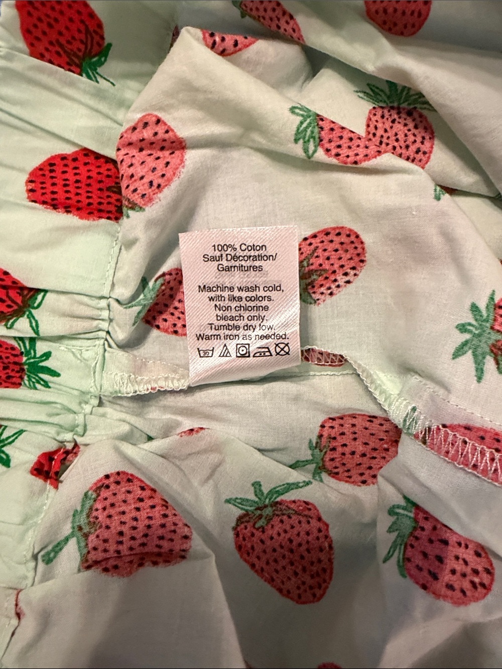 J. Crew Mint Green Strawberry Print Pajama Shorts - Picture 4 of 5